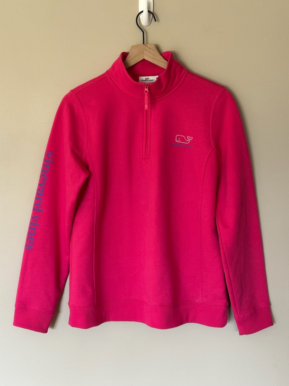 Vineyard Vines Hot Pink Quarter-Zip Pullover